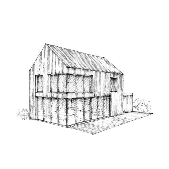 croquis maison passive à portbail en normandie dessin architecte