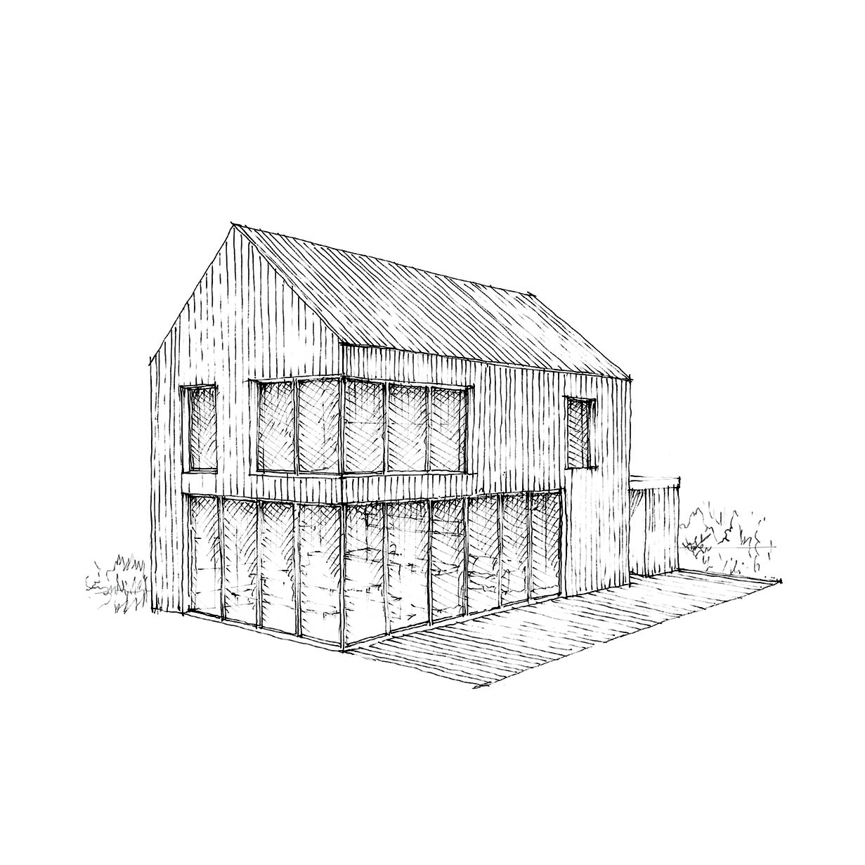croquis maison passive à portbail en normandie dessin architecte